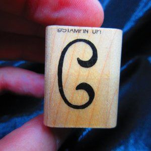 Fancy Spiral Wood Mounted Stamp 1.25" X 1"